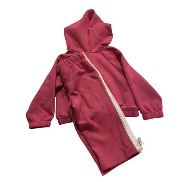 WONDER NATION Girl 2 Piece Jogging Suit NWT Size 12M Pink Activewear Travel Hood - Picture 2 of 13
